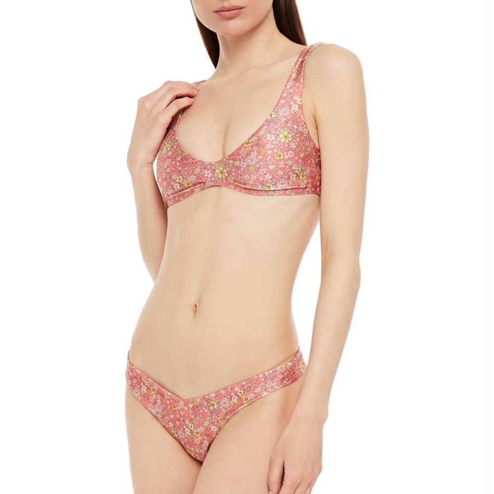 ZIMMERMANN
Carnaby Scoop floral-print bikini Set Color: Coral Ditsy